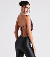 Striking In Sequin Open Back Top